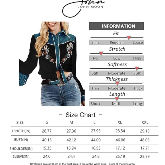 NWT John Moon Western Long Sleeved Button Down - Picture 3 of 13